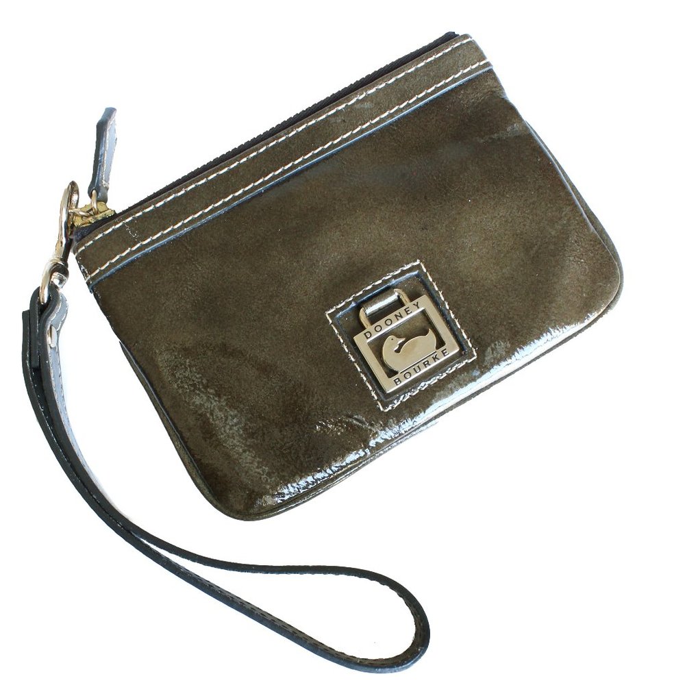 Dooney & Bourke Wristlet Zip Pouch Bag Patent Leather Vintage